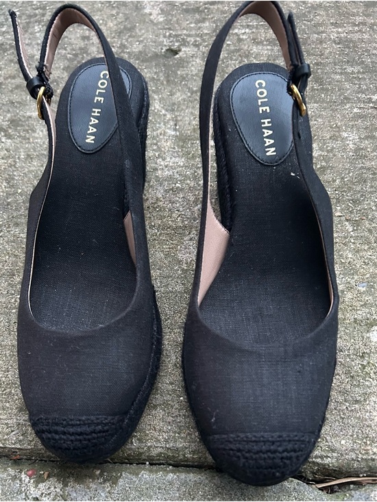 Cole Haan Shoes - Cole Haan Black Canvas Slingback Espadrille Flats